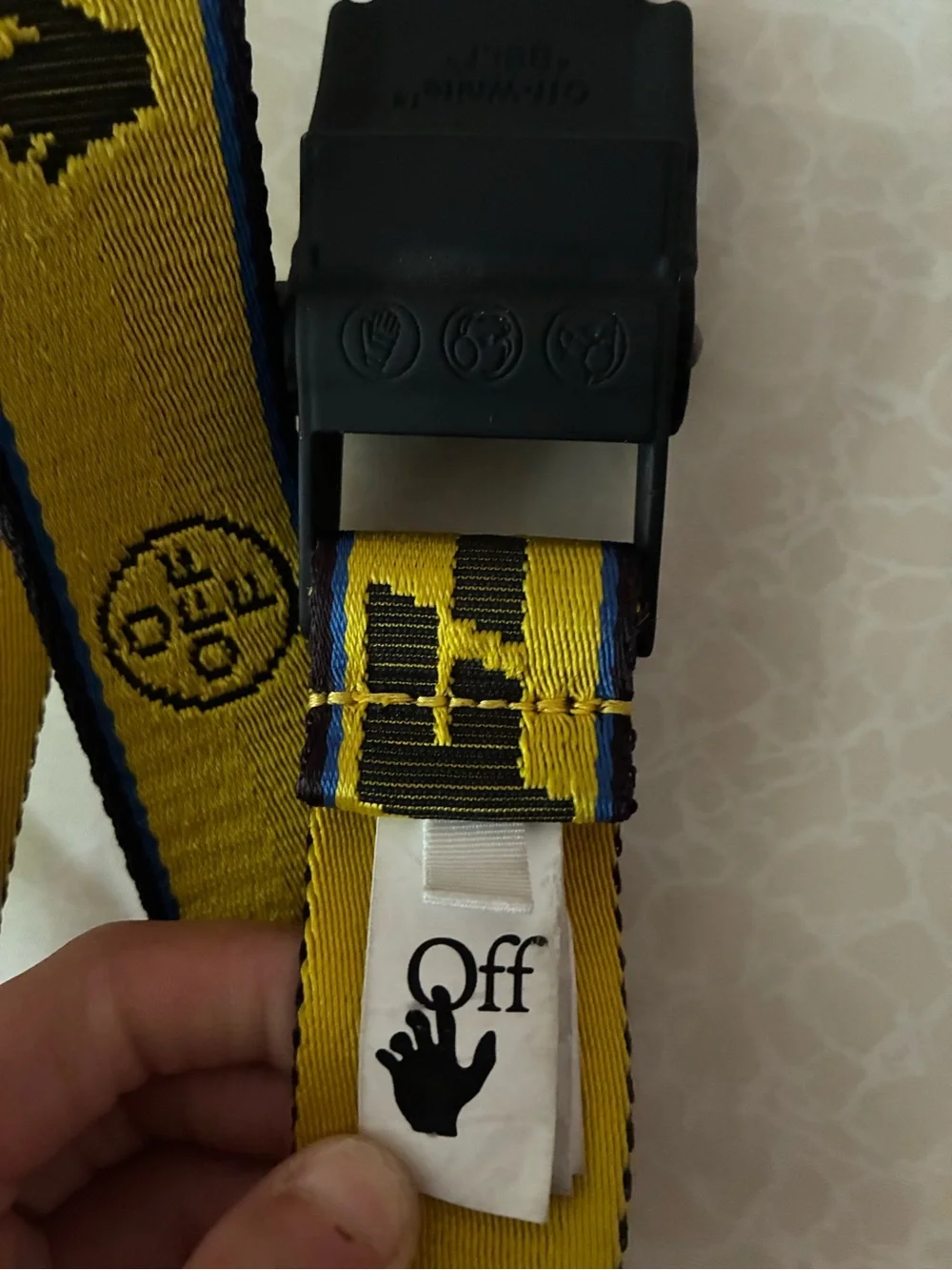 Off-White Yellow and Black Industrial Web Belt